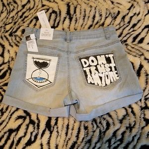 Handmade denim rue21 shorts booty painted pockets